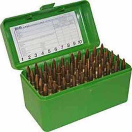 MTM Ammunition Box 50 Round Flip-Top<span style="font-weight:bolder; "> 375</span> Rem UM<span style="font-weight:bolder; "> 375</span> Weatherby Mag Green RLLD-50-10